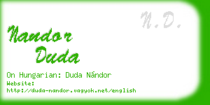 nandor duda business card
