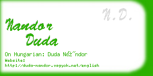 nandor duda business card